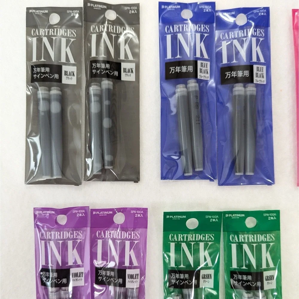 Platinum Preppy Fountain Pen 2-pack Cartridge Refills 8 Ink Colors (Lot of 15)